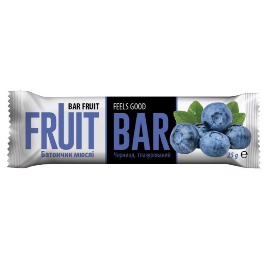 Батончик-мюслі Fruit Bar чорниця глазурований, 25 г: ціни та характеристики