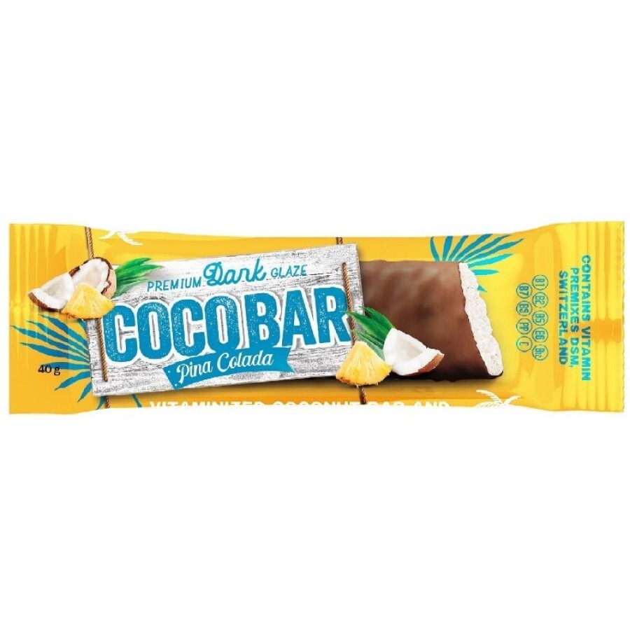 Батончик Coco Bar с ароматом Pina Colada в шоколадной глазури, 40 г: цены и характеристики