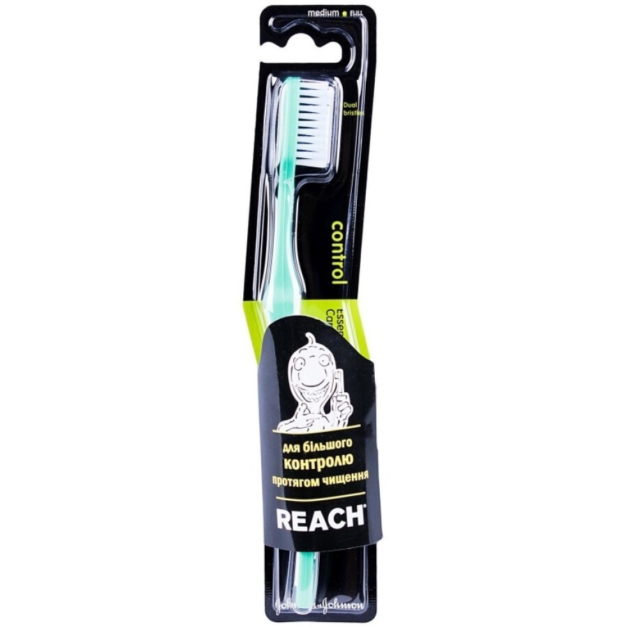 Зубна щітка Reach Control Бережне очищення, середня: ціни та характеристики