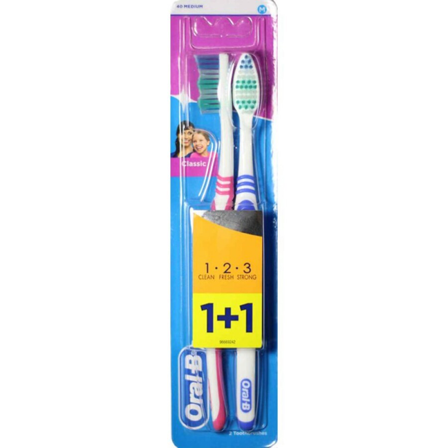 Зубная щетка Oral-B Classic Toothbrush Medium, 2 шт. : цены и характеристики