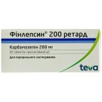 Фінлепсин 200 ретард табл. пролонг. дії 200 мг блістер №50: ціни та характеристики