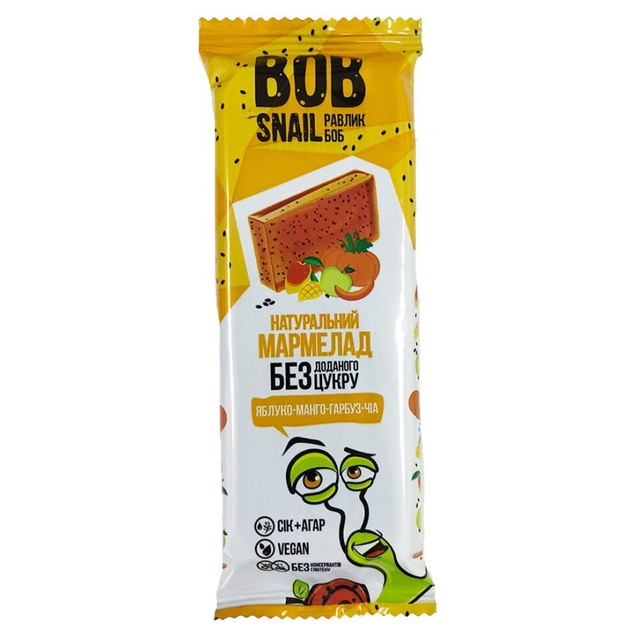 Мармелад натуральный Bob Snail Улитка Боб Яблоко-манго-тыква-чиа, 38 г: цены и характеристики