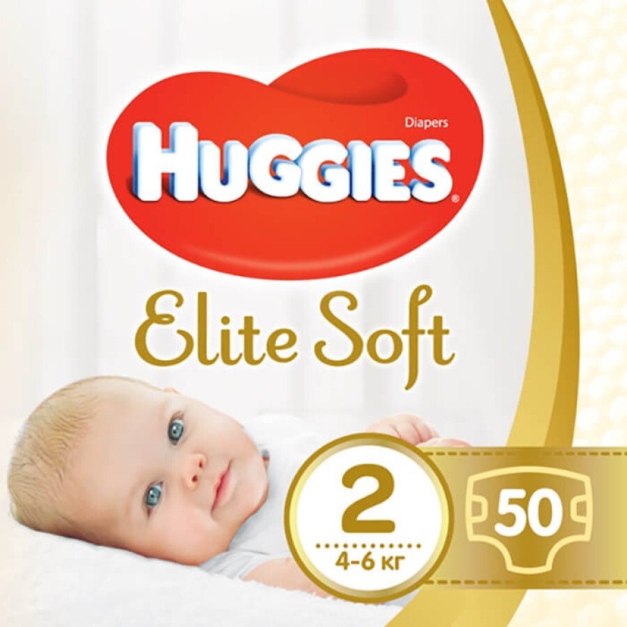 Підгузки Huggies Elite Soft розмір 2 4-6 кг 50 шт: ціни та характеристики