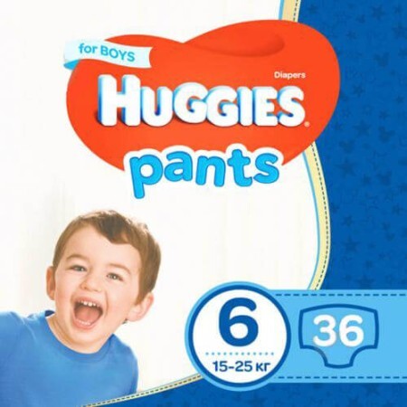 Трусики-подгузники для мальчиков Huggies Pant размер 6 15-25 кг 36 шт