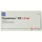 Праміпекс XR табл. пролонг. дії 1.5 мг блістер №30: ціни та характеристики