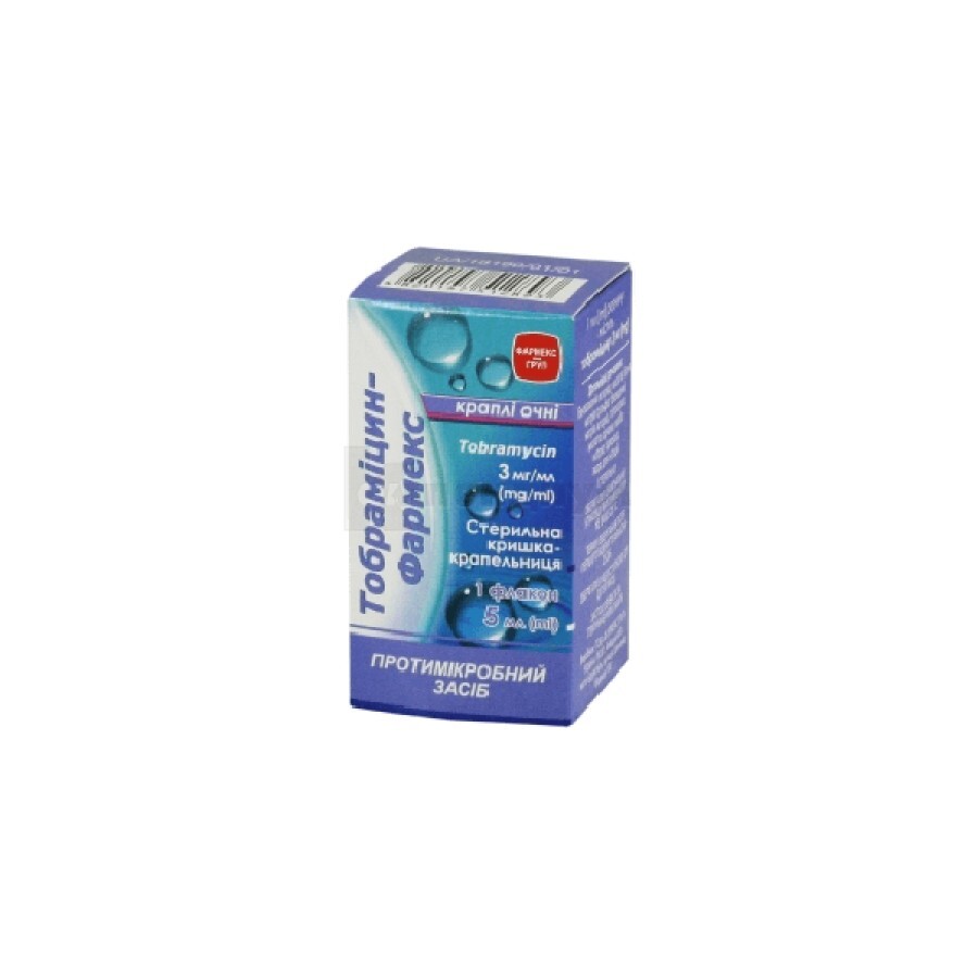 Тобраміцин-Фармекс 3 мг/мл краплі очні, 5 мл: ціни та характеристики