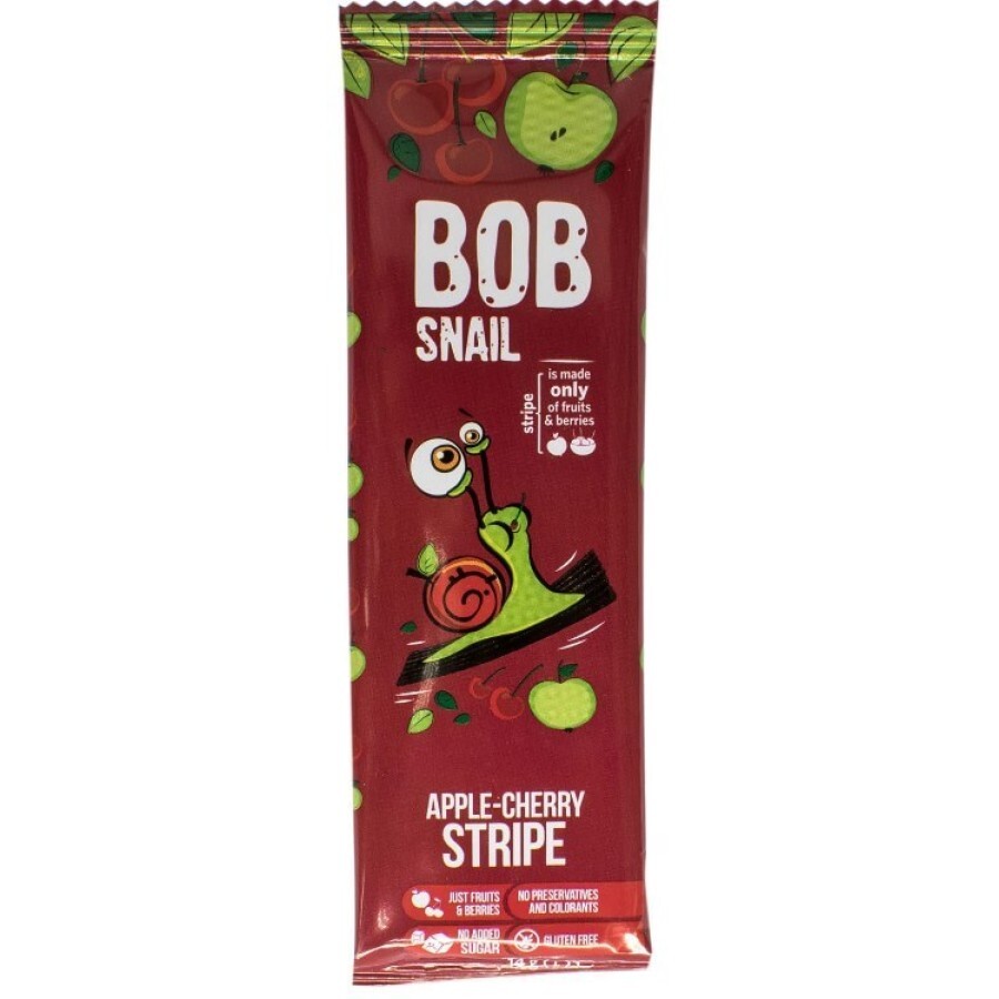 Цукерки дитячі натуральні Bob Snail Равлик Боб страйпси яблучно-вишневі, 14 г: ціни та характеристики