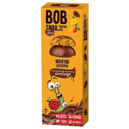 Конфеты натуральные Bob Snail Улитка Боб Манго в бельгийском молочном шоколаде, 30 г