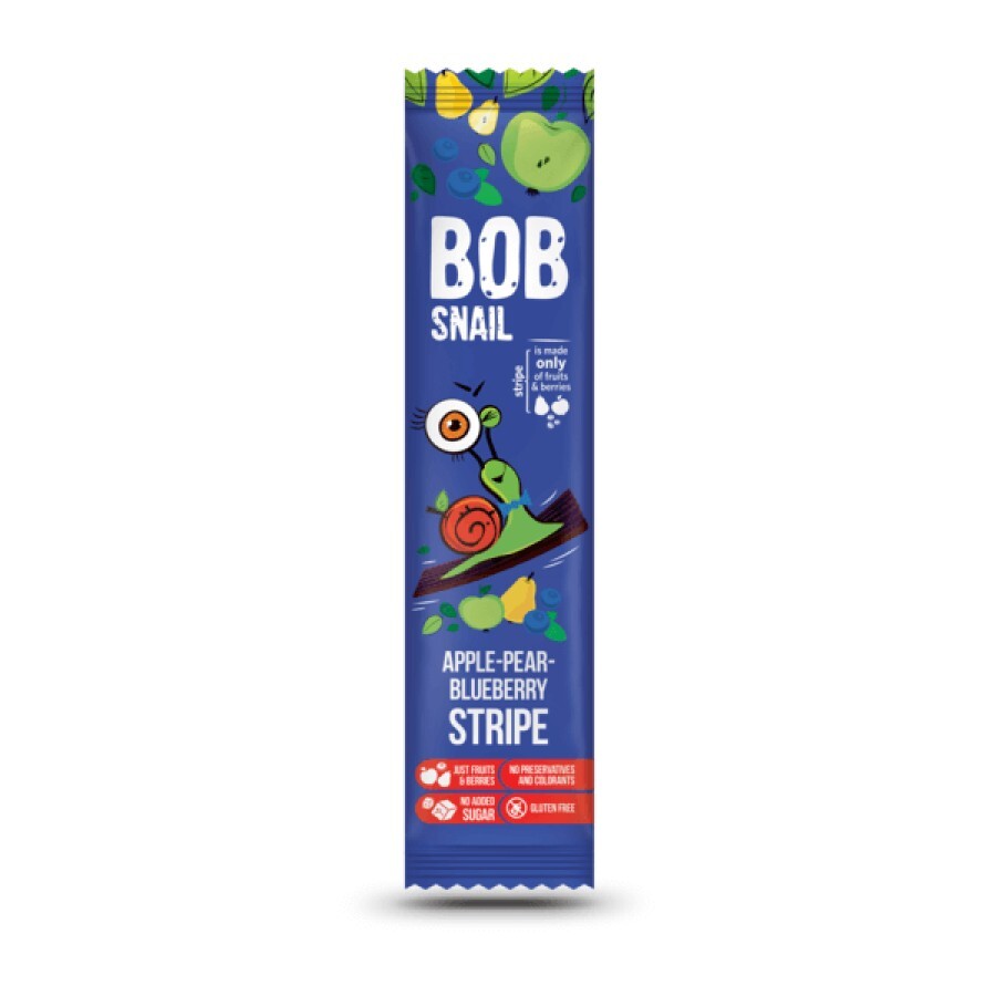 Цукерки фруктово-ягідні страйпс Bob Snail (Равлик Боб) 14 г, яблуко-груша-чорниця: ціни та характеристики