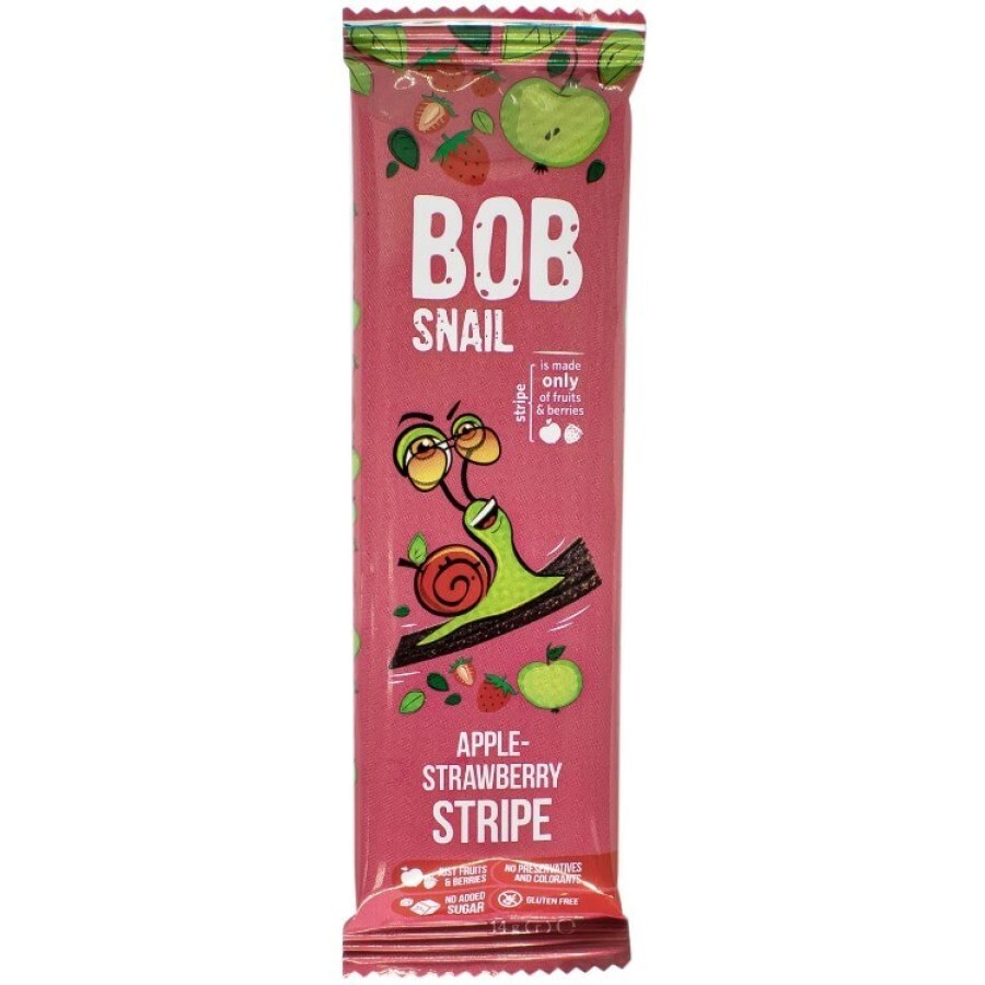 Цукерки Bob Snail Равлик Боб страйпси яблуко-полуниця, 14 г: ціни та характеристики