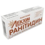 Ранітидин табл. в/о 150 мг блістер, в пачці №30: ціни та характеристики
