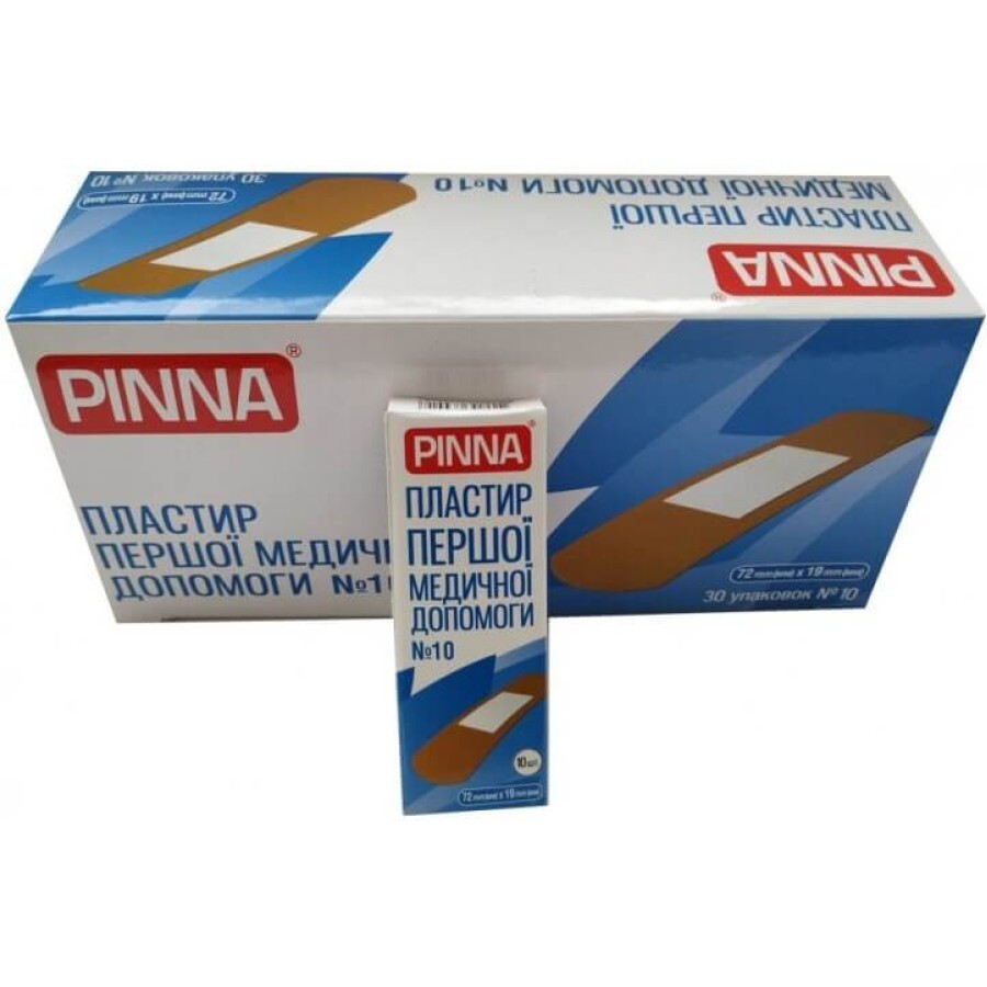 Лейкопластир Pinna 72 мм х 19 мм, на тканинній основі, телесний №10: ціни та характеристики