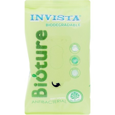Вологі серветки Invista Biodegradable Antibacterial антибактеріальні, біорозкладні, №15