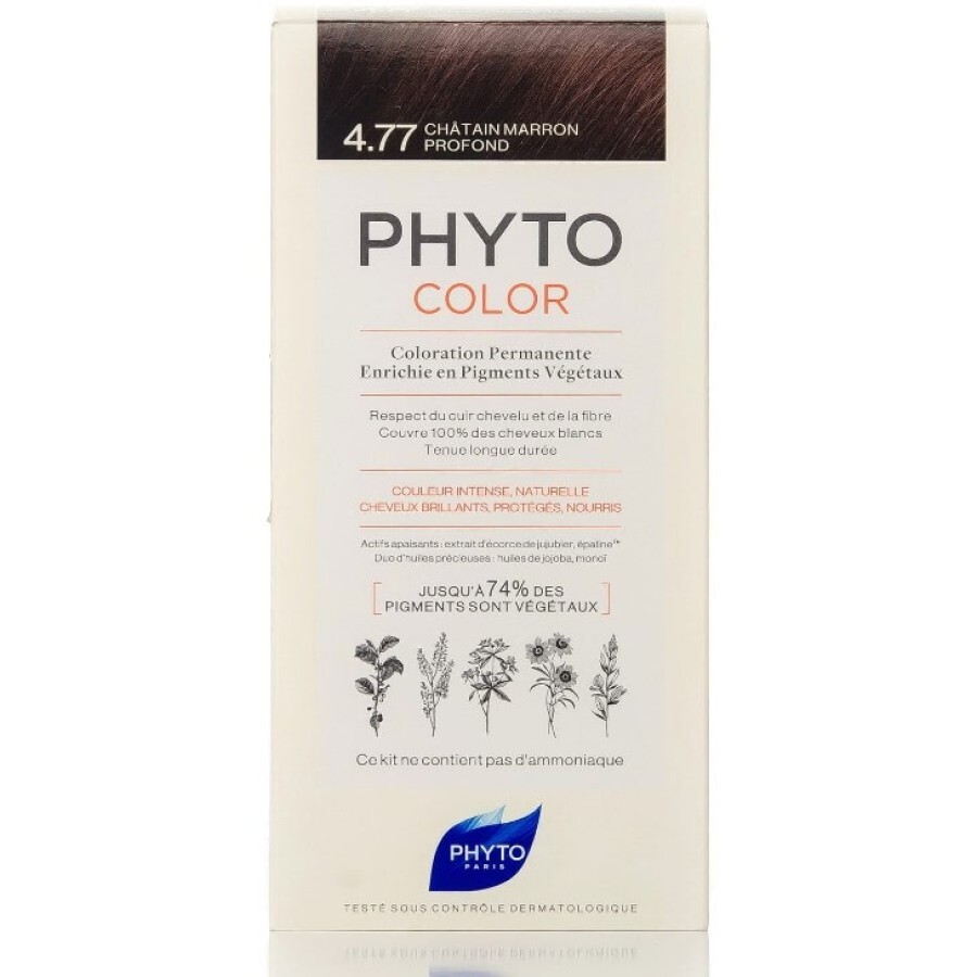 Крем-фарба для волосся PHYTO  Фітоколор тон 4.77, Шатен темний каштановий: ціни та характеристики