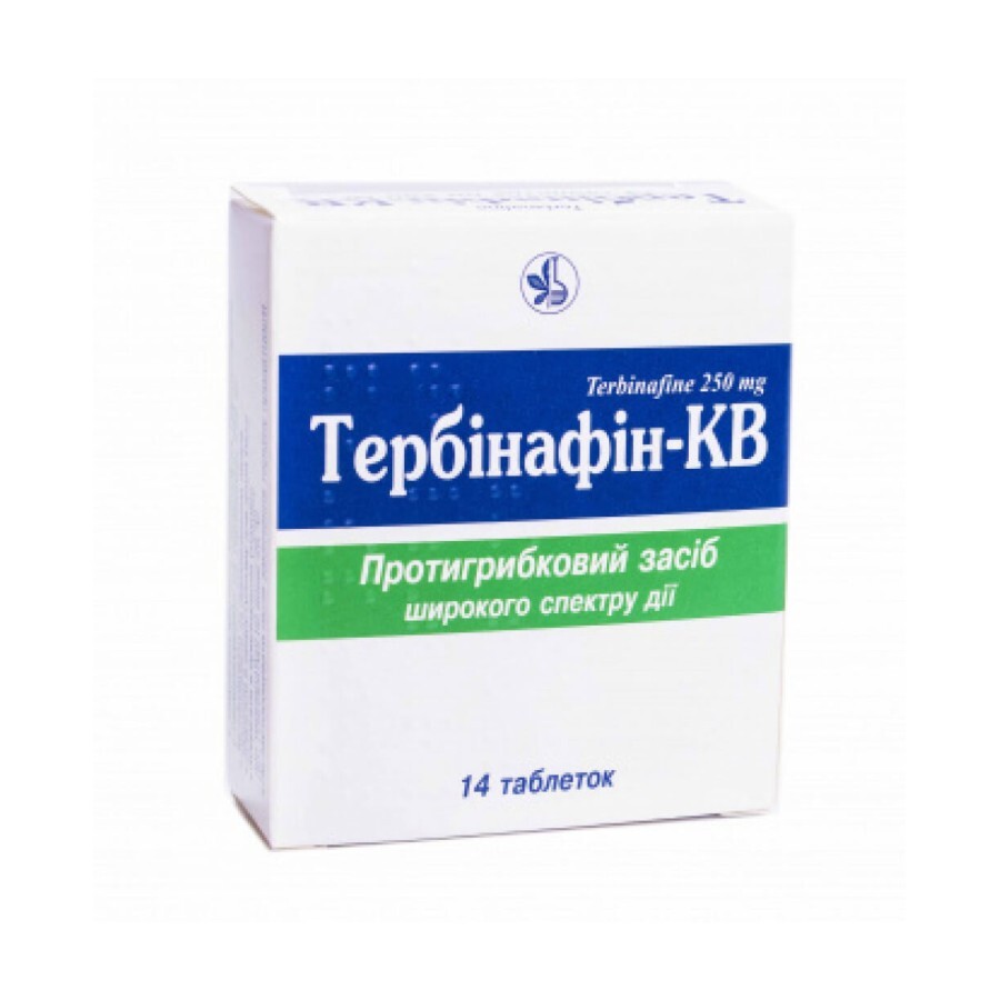 Тербинафин-КВ табл. 250 мг блистер №14: цены и характеристики