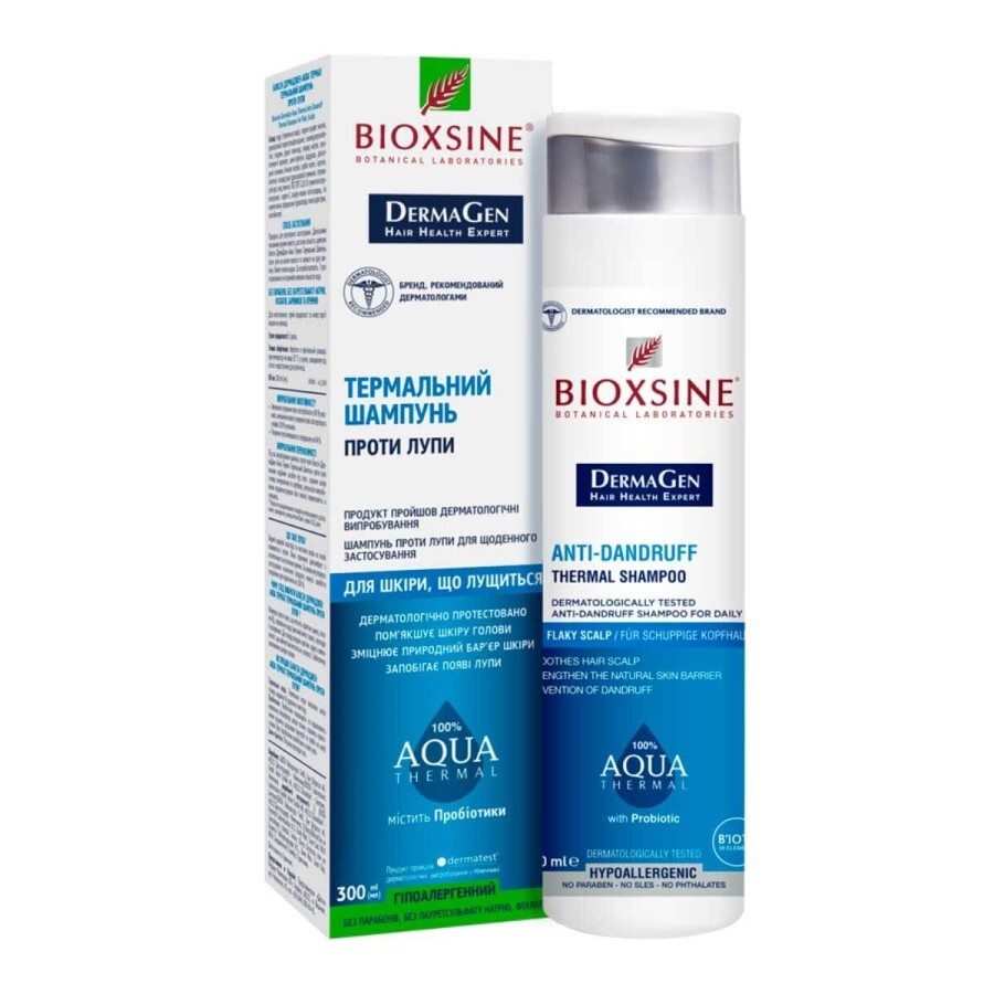 Шампунь для волосся Bioxsine DermaGen Aqua Thermal термальний, проти лупи, 300 мл: ціни та характеристики