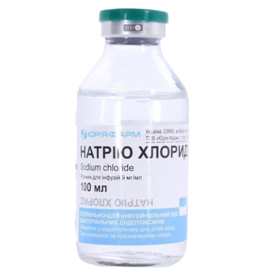 Натрия хлорид р-р д/инф. 9 мг/мл бутылка 100 мл