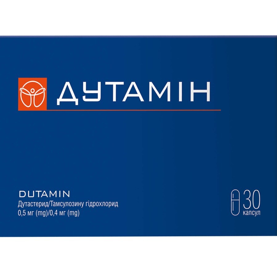 Дутамін капс. тверд. 0,5 мг + 0,4 мг блістер №30: ціни та характеристики