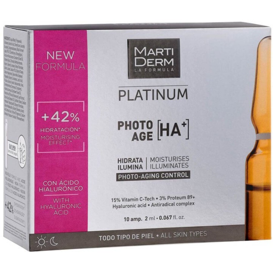 Ампулы MartiDerm Platinum Photo-Age Ampollas HA+  2 мл, № 10: цены и характеристики