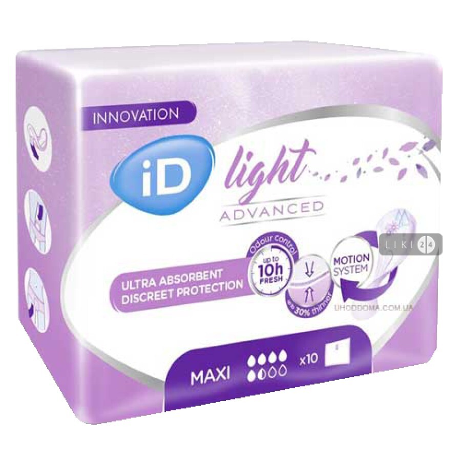Прокладки урологические iD Light Maxi 10 шт: цены и характеристики