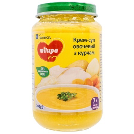 Крем-суп Milupa Овощной с цыпленком для детей от 7 месяцев, 200 г