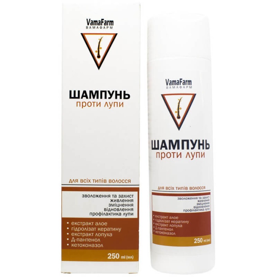 Шампунь для волос VamaFarm Против перхоти с кетоназолом, 250 мл: цены и характеристики