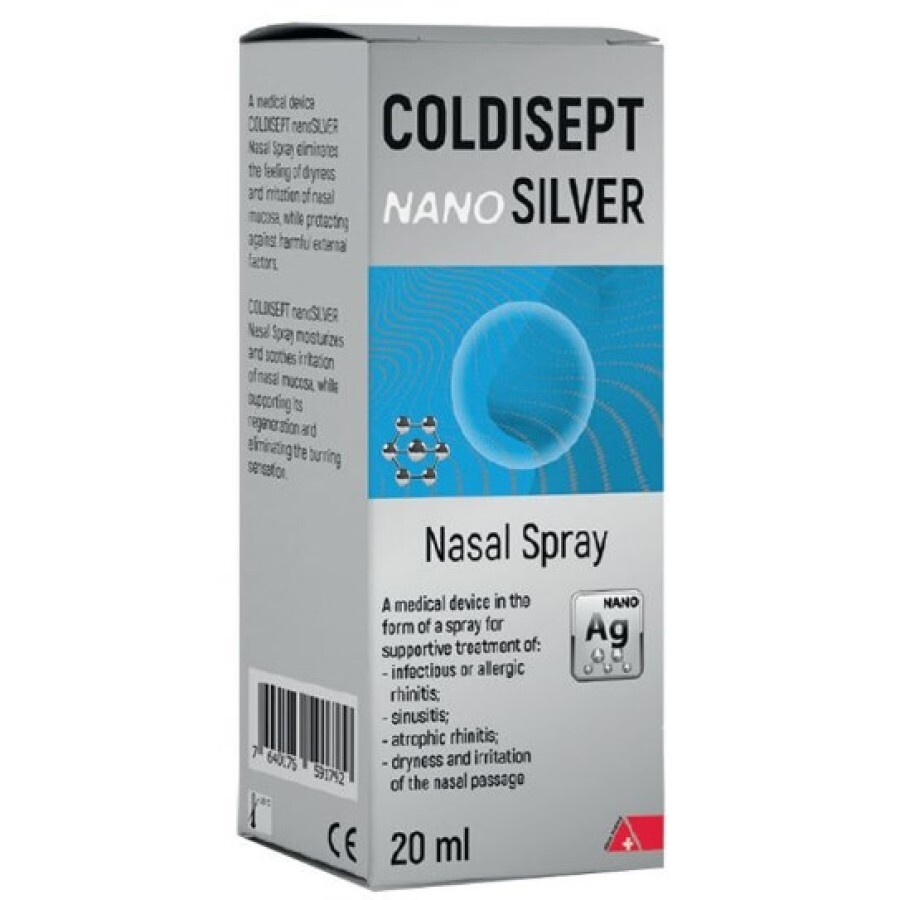 Колдисепт нано Сильвер спрей назальный, 20 мл: цены и характеристики