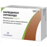 Карведилол ауробиндо табл. п/плен. оболочкой 6,25 мг блистер №30
