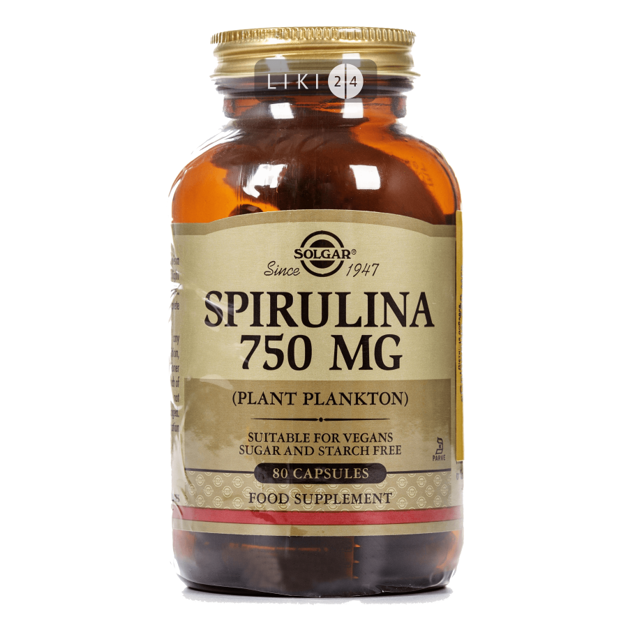 Спирулина Solgar 750 мг №80: цены и характеристики