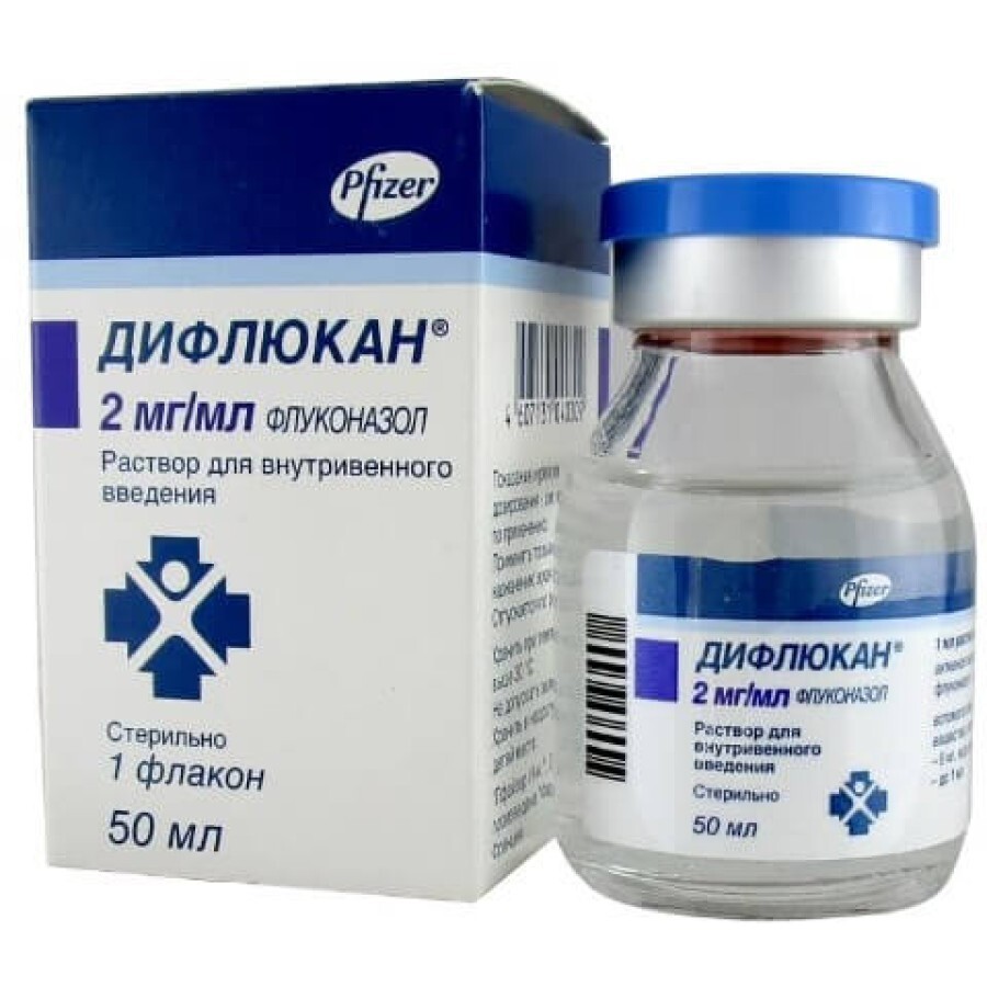 Дифлюкан р-р д/инф. 2 мг/мл фл. 50 мл: цены и характеристики