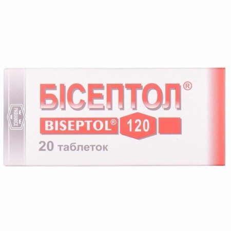 Бісептол табл. 100 мг + 20 мг блістер №20