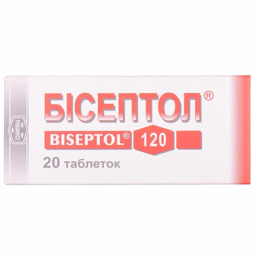 Бісептол табл. 100 мг + 20 мг блістер №20: ціни та характеристики