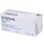 Эспераль табл. 500 мг фл. №20: цены и характеристики