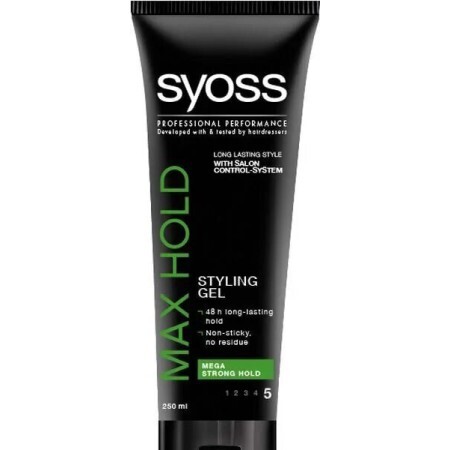 Гель для укладки волос SYOSS Max Hold фиксация 5 250 мл 