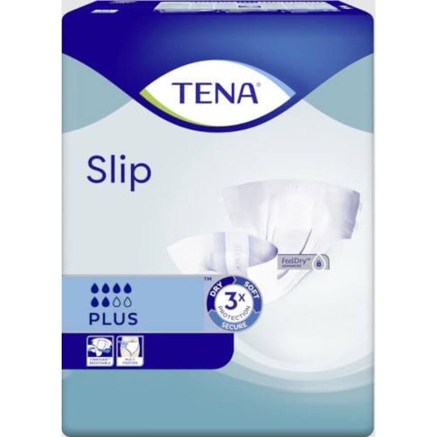 Подгузники для взрослых Tena Slip Plus Medium дышащие 73x122 10 шт: цены и характеристики