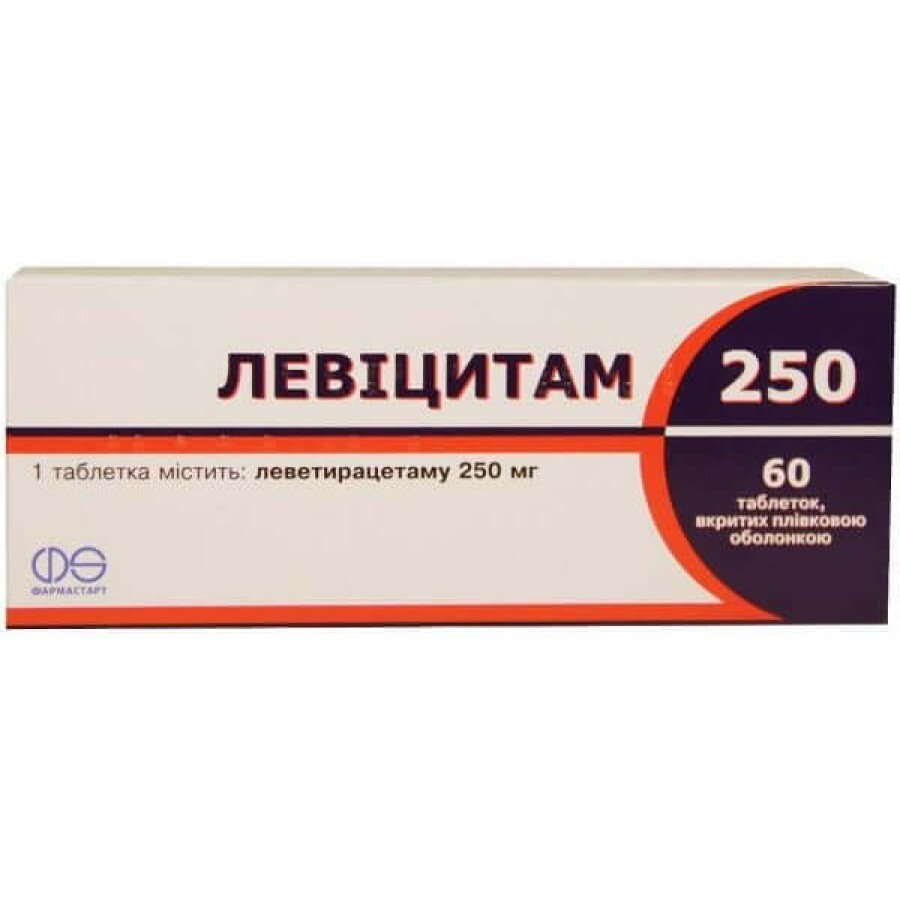 Левіцитам 250 табл. в/плівк. обол. 250 мг блістер №60: ціни та характеристики
