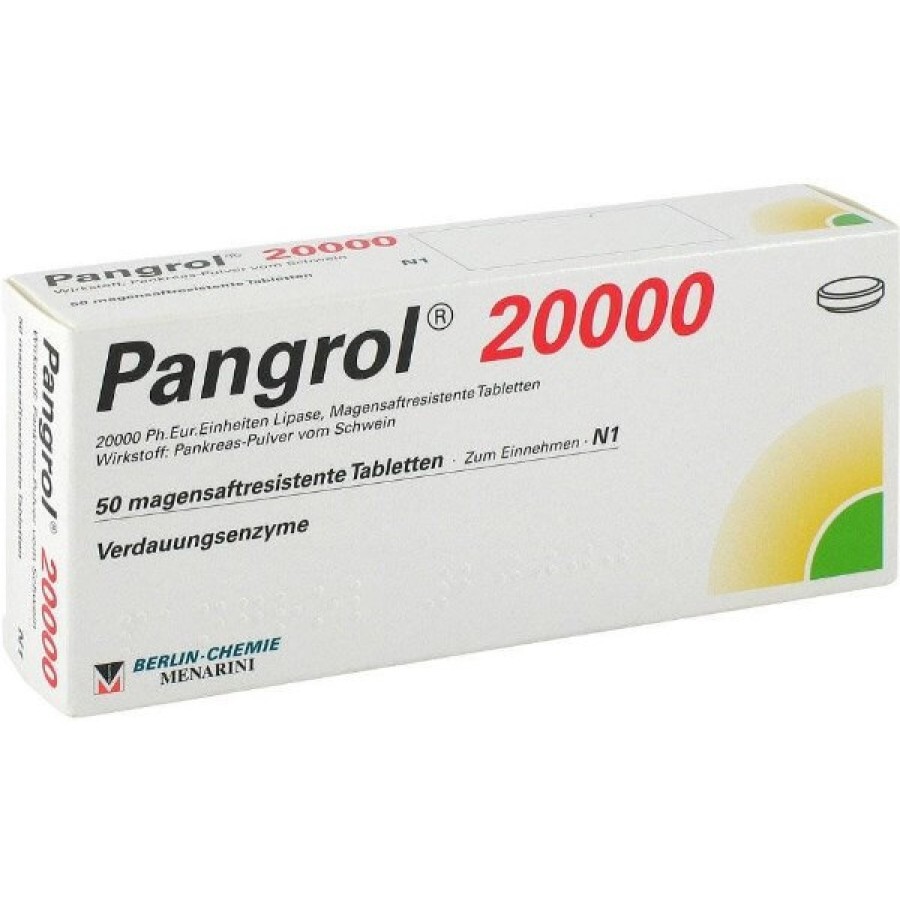 Пангрол 20000 табл. кишково-розч. блістер №50: ціни та характеристики