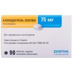 Клопидогрель-Зентива табл. п/плен. оболочкой 75 мг блистер №90: цены и характеристики