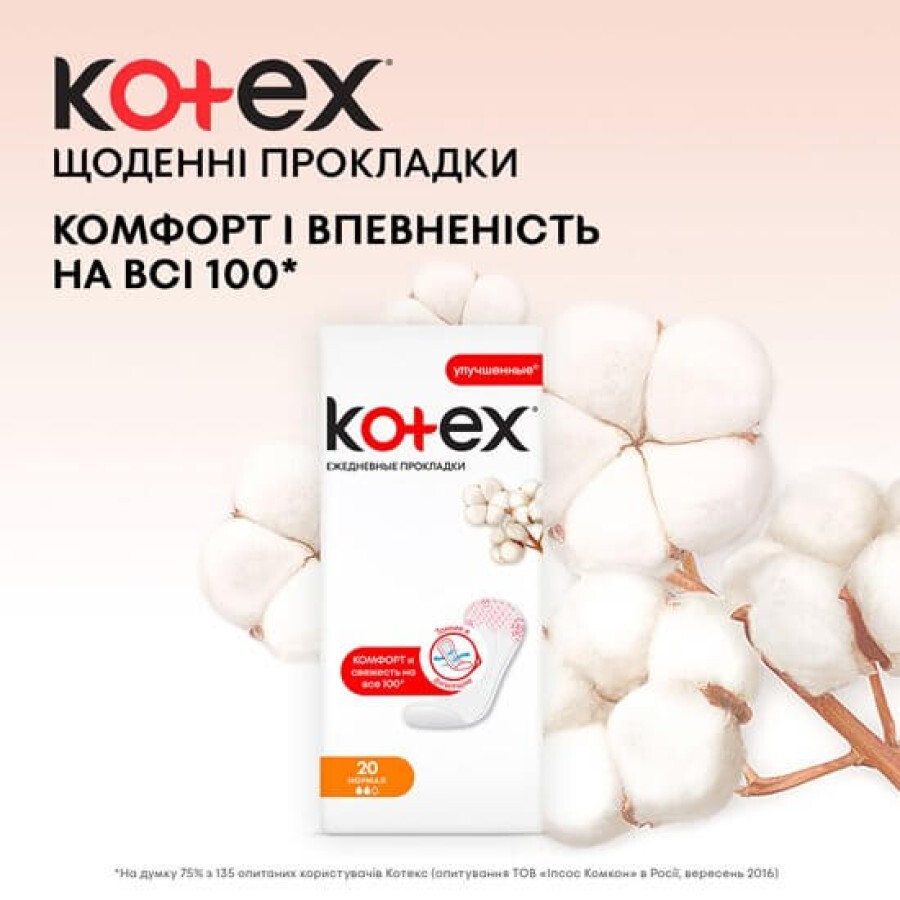 Прокладки ежедневные Kotex Normal 50 шт: цены и характеристики