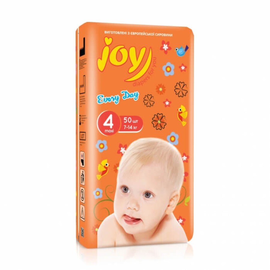 Подгузники Joy Every Day размер 4 (7-14 кг), 50 шт: цены и характеристики