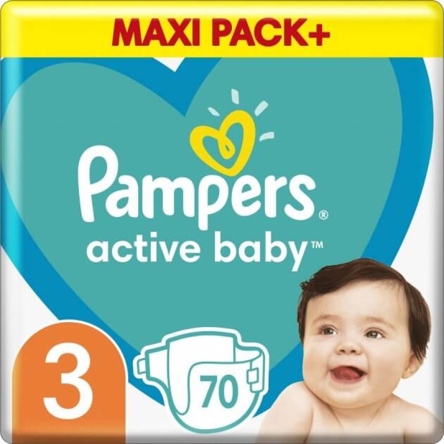 Підгузки Pampers Active Baby Розмір 3 (Midi) 6-10 кг 70 шт: ціни та характеристики