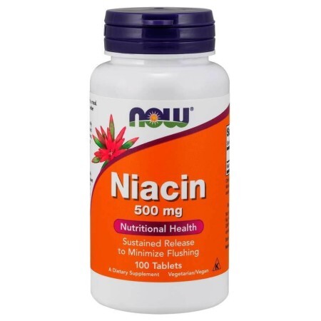 Ніацин (В3) 500 мг Now Foods 100 таблеток