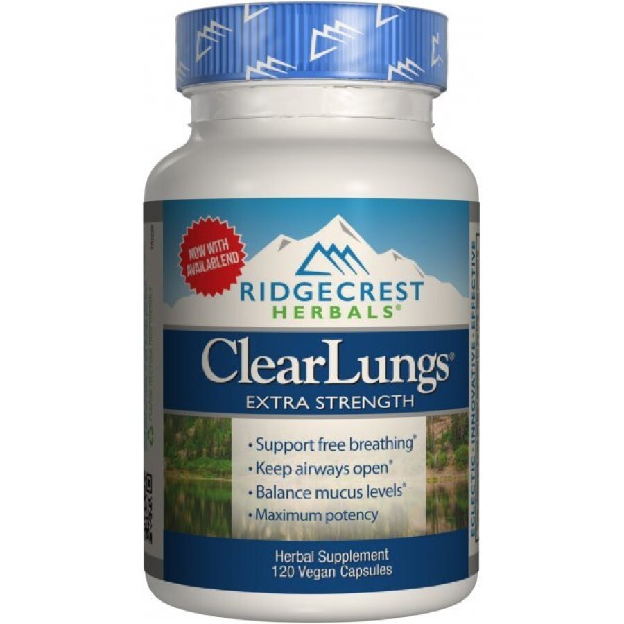 Комплекс для поддержки легких Экстра Сила Clear Lungs RidgeCrest Herbals 120 гелевых капсул: цены и характеристики