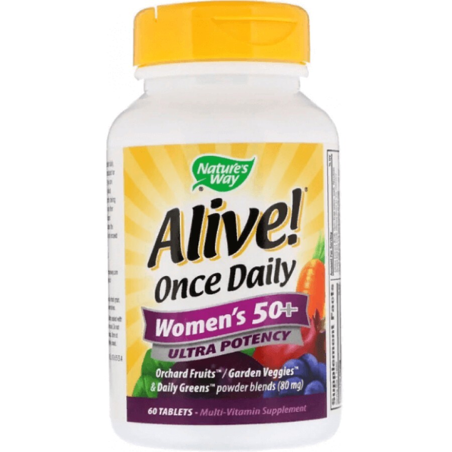 Мультивитамины для женщин Alive! Once Daily Women's 50+ Multi-Vitamin Nature's Way 60 таблеток: цены и характеристики