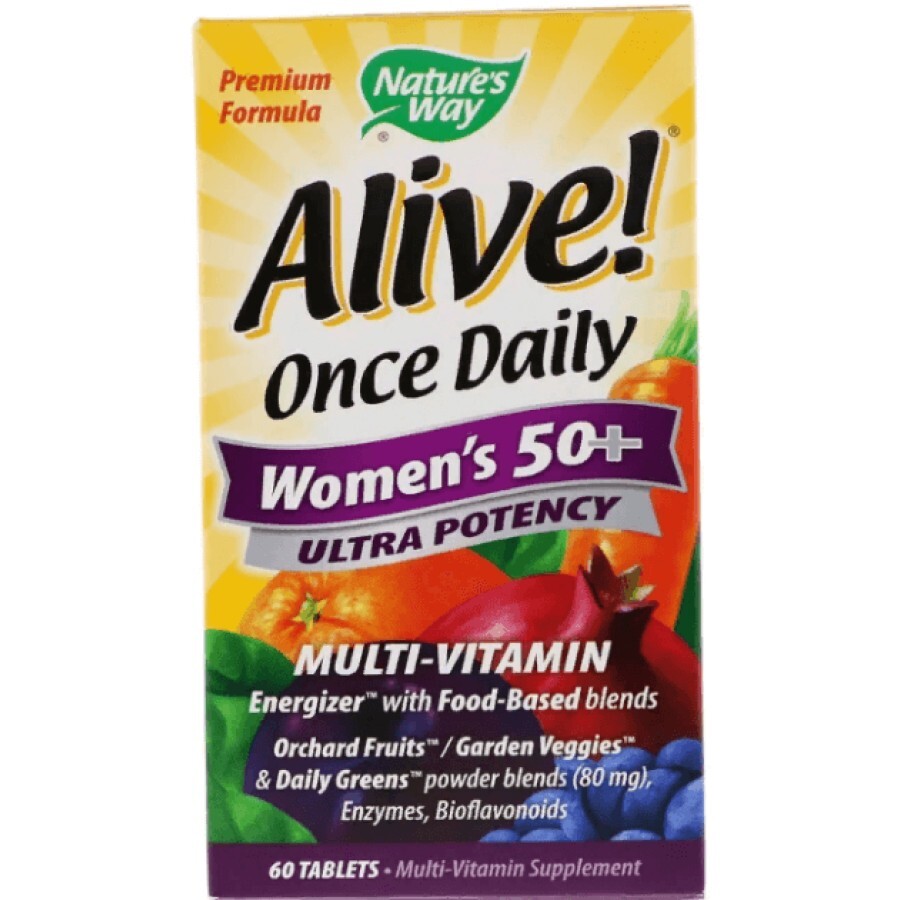 Мультивитамины для женщин Alive! Once Daily Women's 50+ Multi-Vitamin Nature's Way 60 таблеток: цены и характеристики