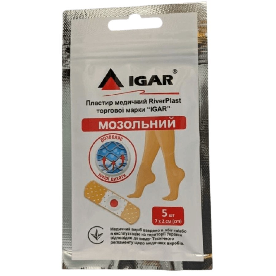 Пластир медичний Igar Мозольний 7 см х 2 см №5: ціни та характеристики