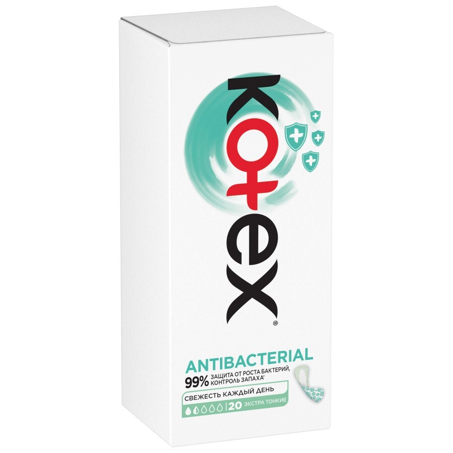 Щоденні прокладки Kotex Antibacterial Extra Thin 20 шт: ціни та характеристики