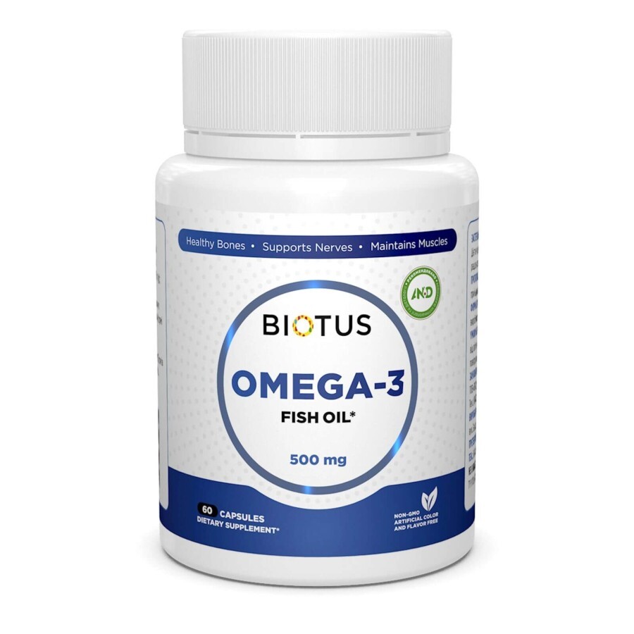 Омега-3 исландский рыбий жир Omega-3 Fish Oil Biotus 60 капсул: цены и характеристики