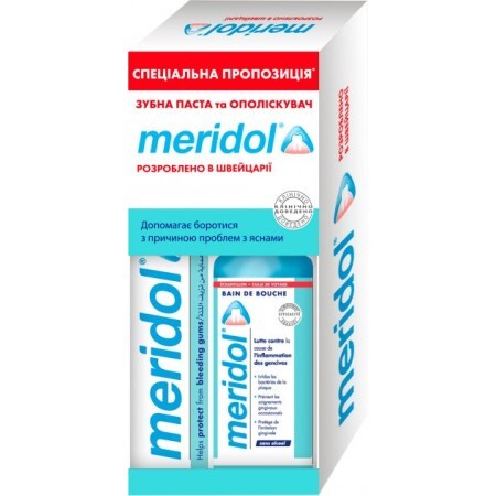 Набір Meridol Зубна паста від кровоточивості ясен 75 мг + Ополіскувач 100 мг