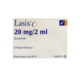 Lasix (Лазикс) действующее вещество фуросемид 20 мг/2 мл ампулы №5